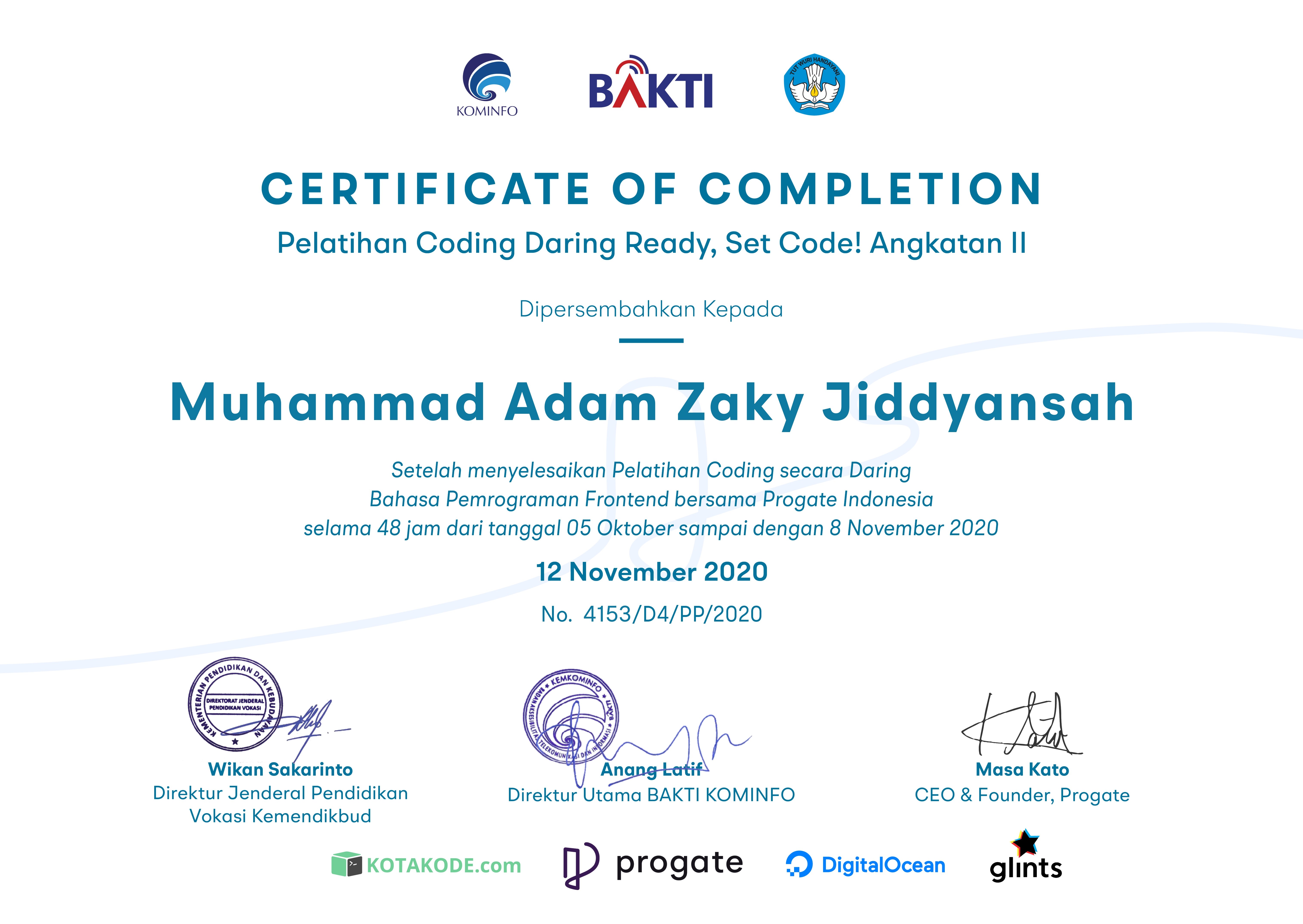 Coding Certificate